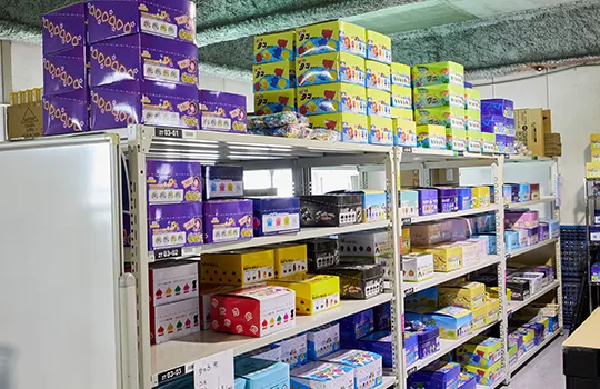 写真：入庫・保管中の社員